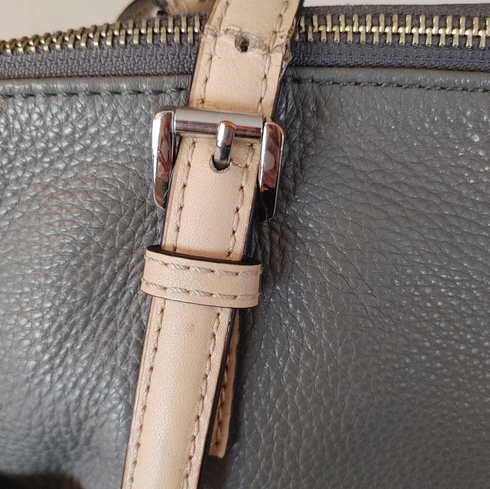 Michael Kors Grey & Cream Soft Leather Tote - Picture 7 of 16